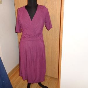 Ann Taylor Loft Dusty Pink V- Neck Dress M